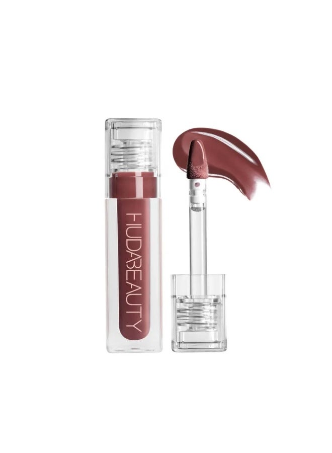 Huda Faux Filler Extra Shine Lip Gloss- Posh, 3.9ml Brown - Image 1